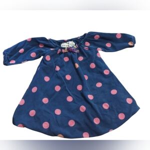 Hooray By Cynthia Rowley Navy Polka Dot Baby Dress Size 3-6 Months.